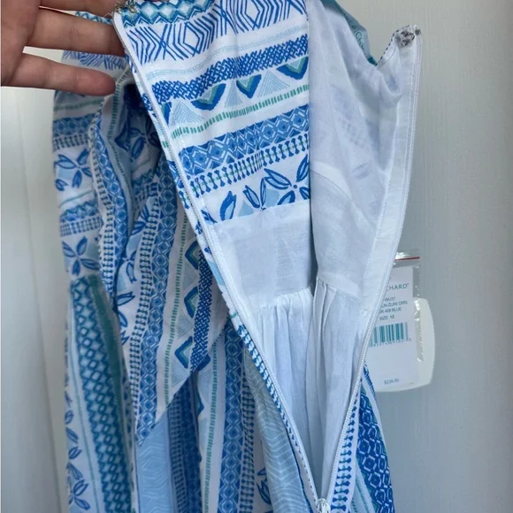 Tori Richard Borderline Zuri Blue Patterned
Cotton Maxi Dress NWT - Picture 6 of 13